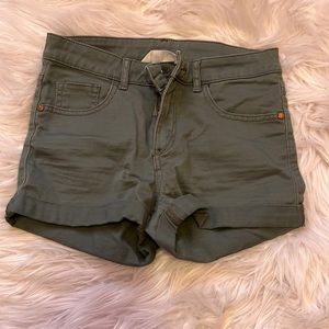 H&M Navy Green Denim Shorts